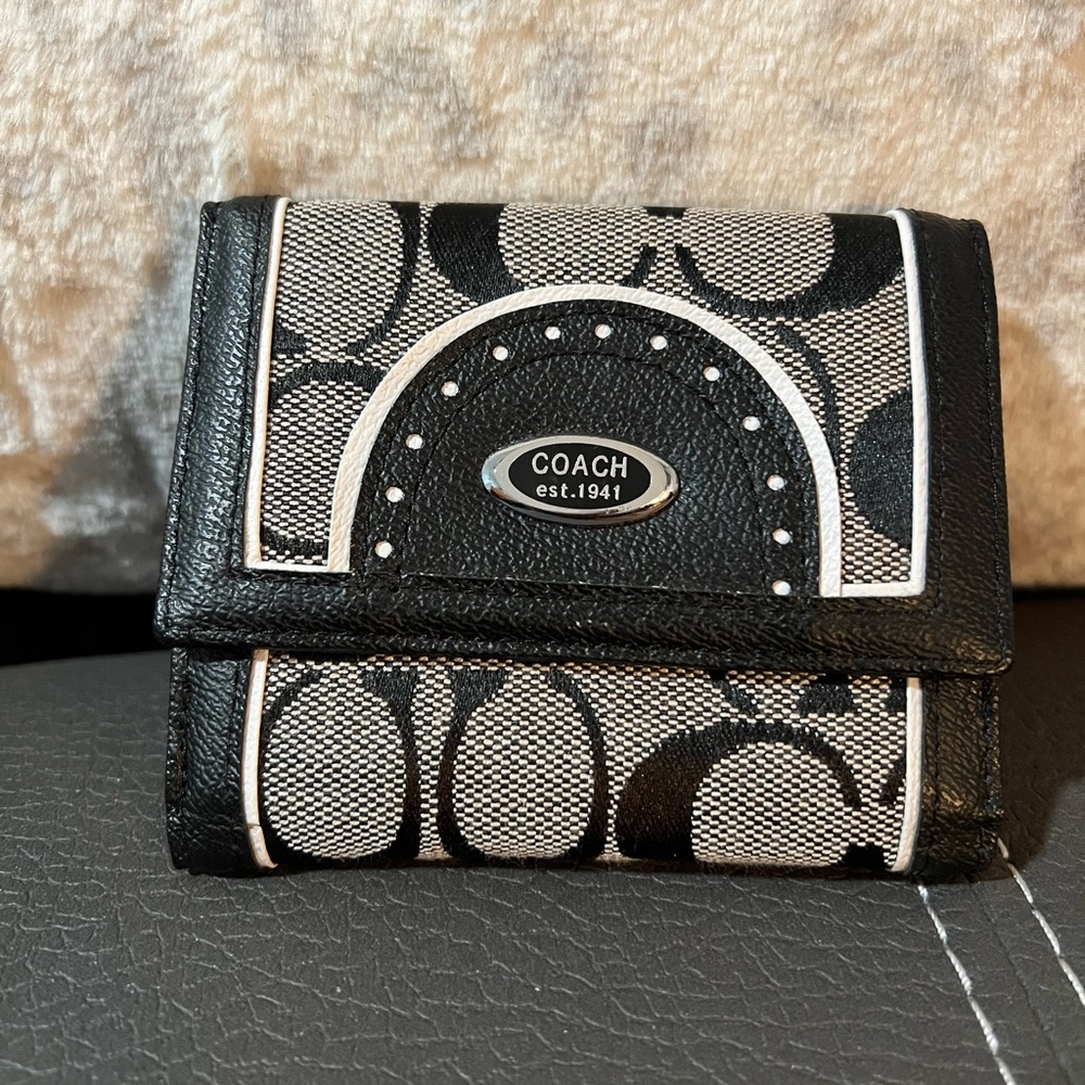 Coach Monogram Black and Gray Wallet